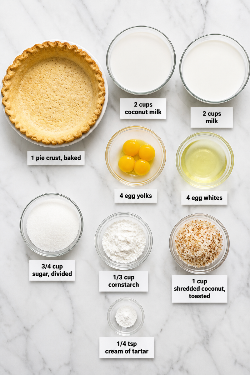 Baked Coconut Cream Pie Meringue