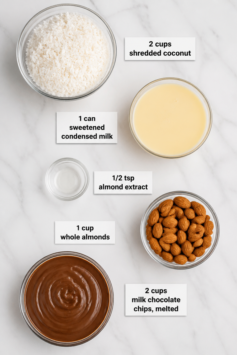 Baked Almond Joy Bar Coconut