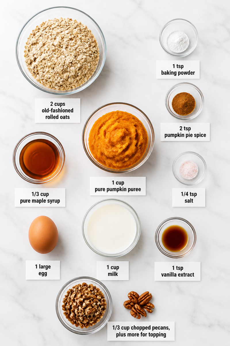 Pumpkin Spice Baked Oatmeal Cups