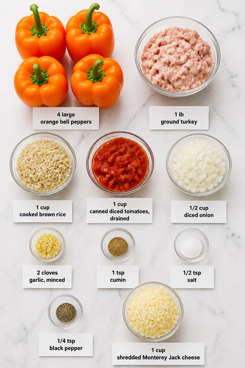 Halloween Jack-O-Lantern Stuffed Pepper Bake