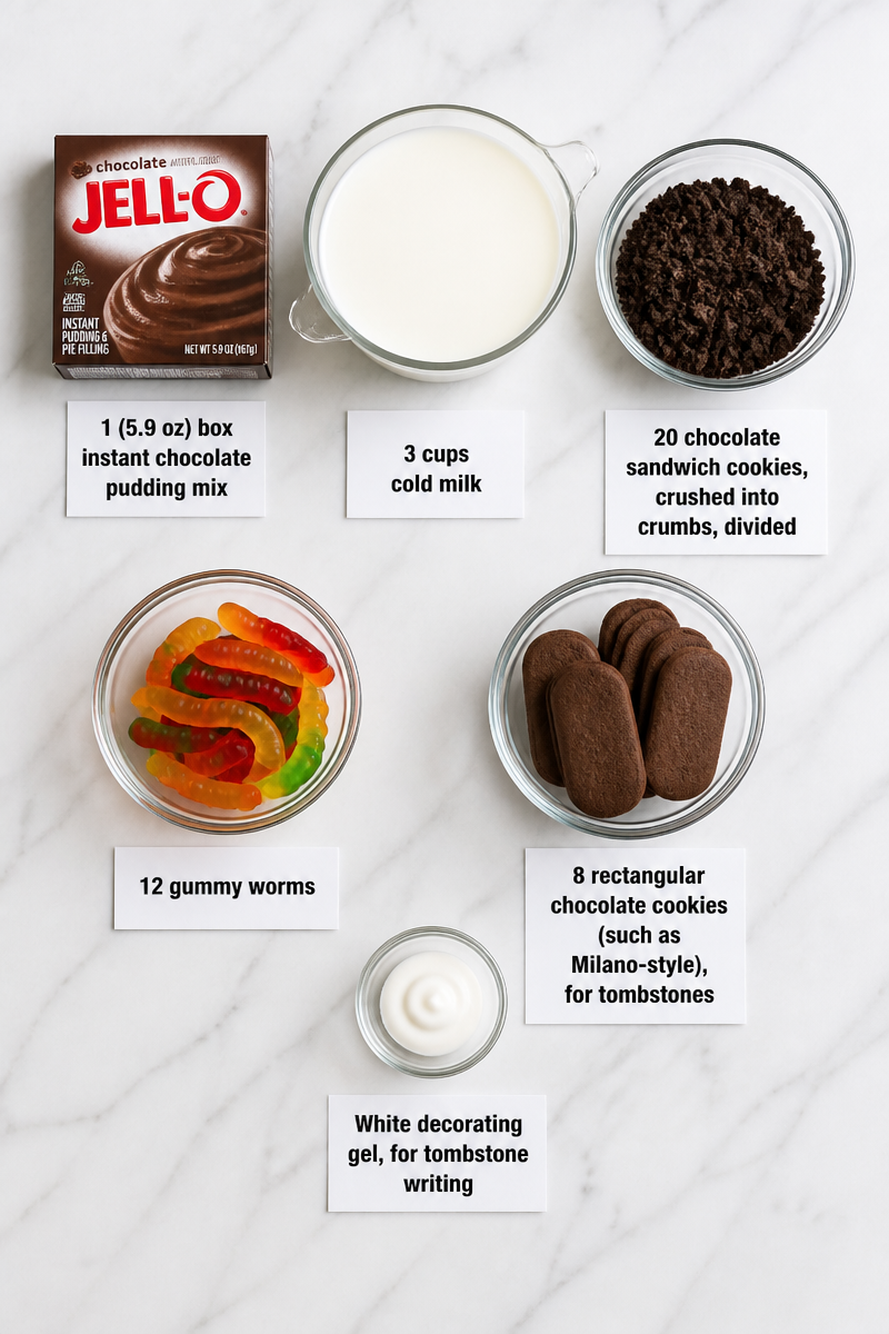 Halloween Graveyard Dirt Pudding Cups