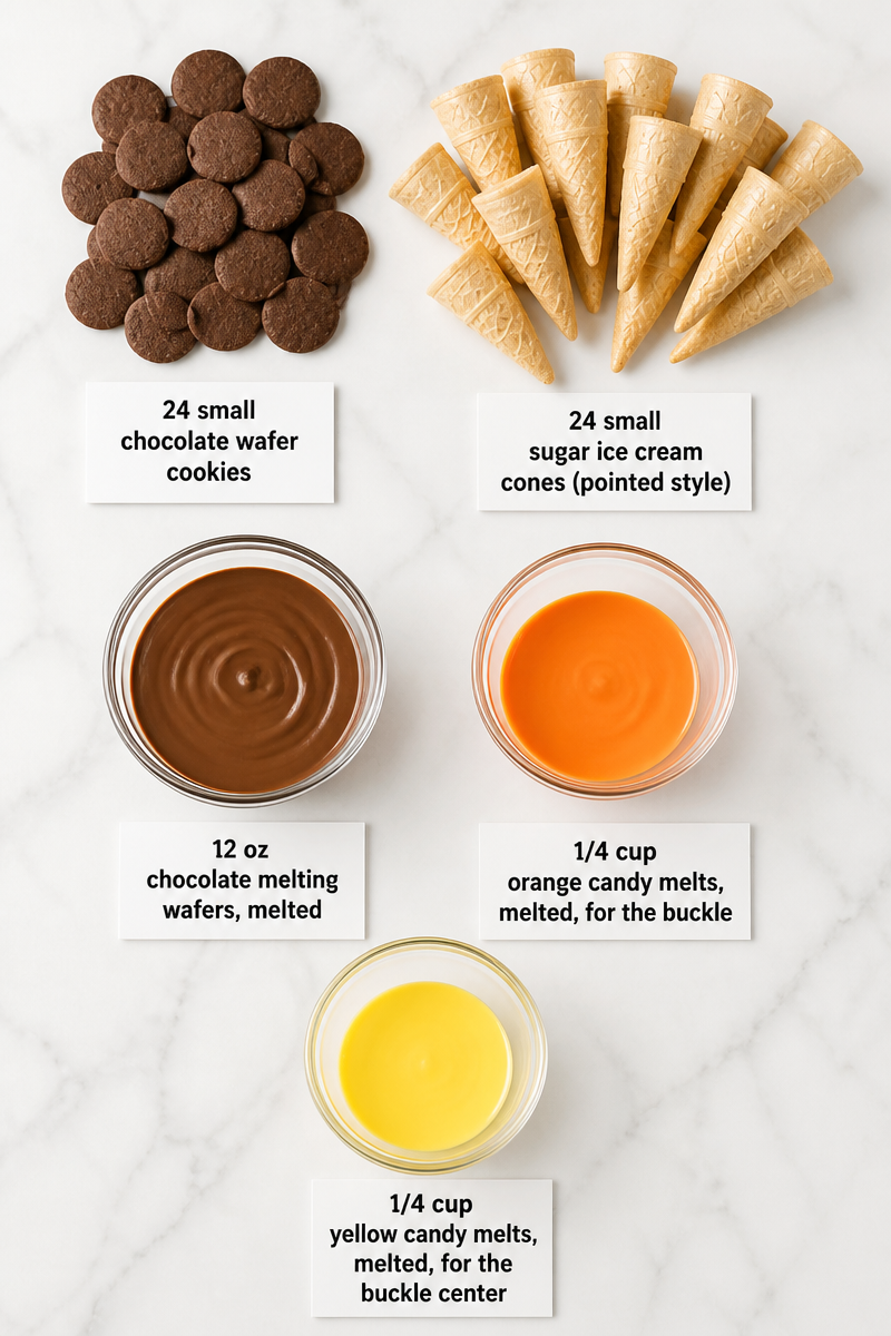 Witch Hat Chocolate Cookie Cones