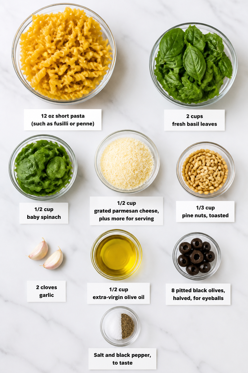 Zombie Green Halloween Pesto Pasta