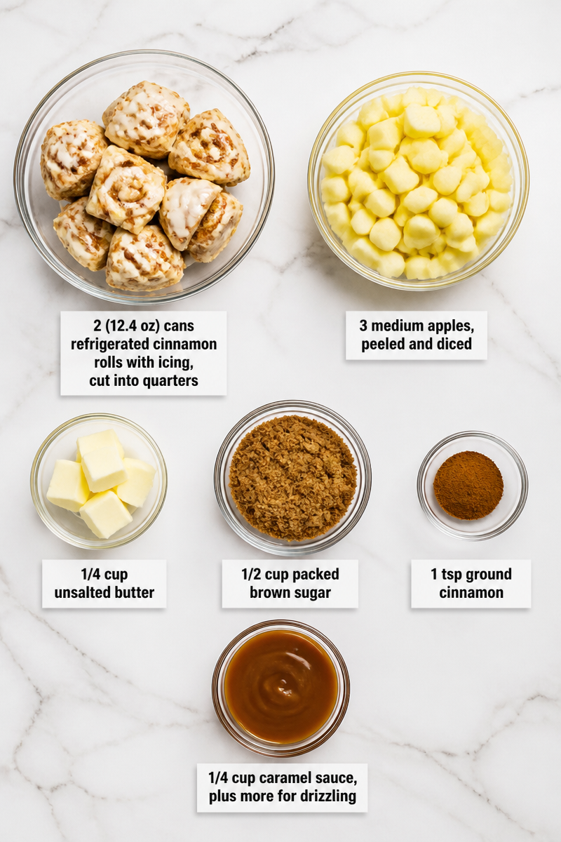 Caramel Apple Cinnamon Roll Bake
