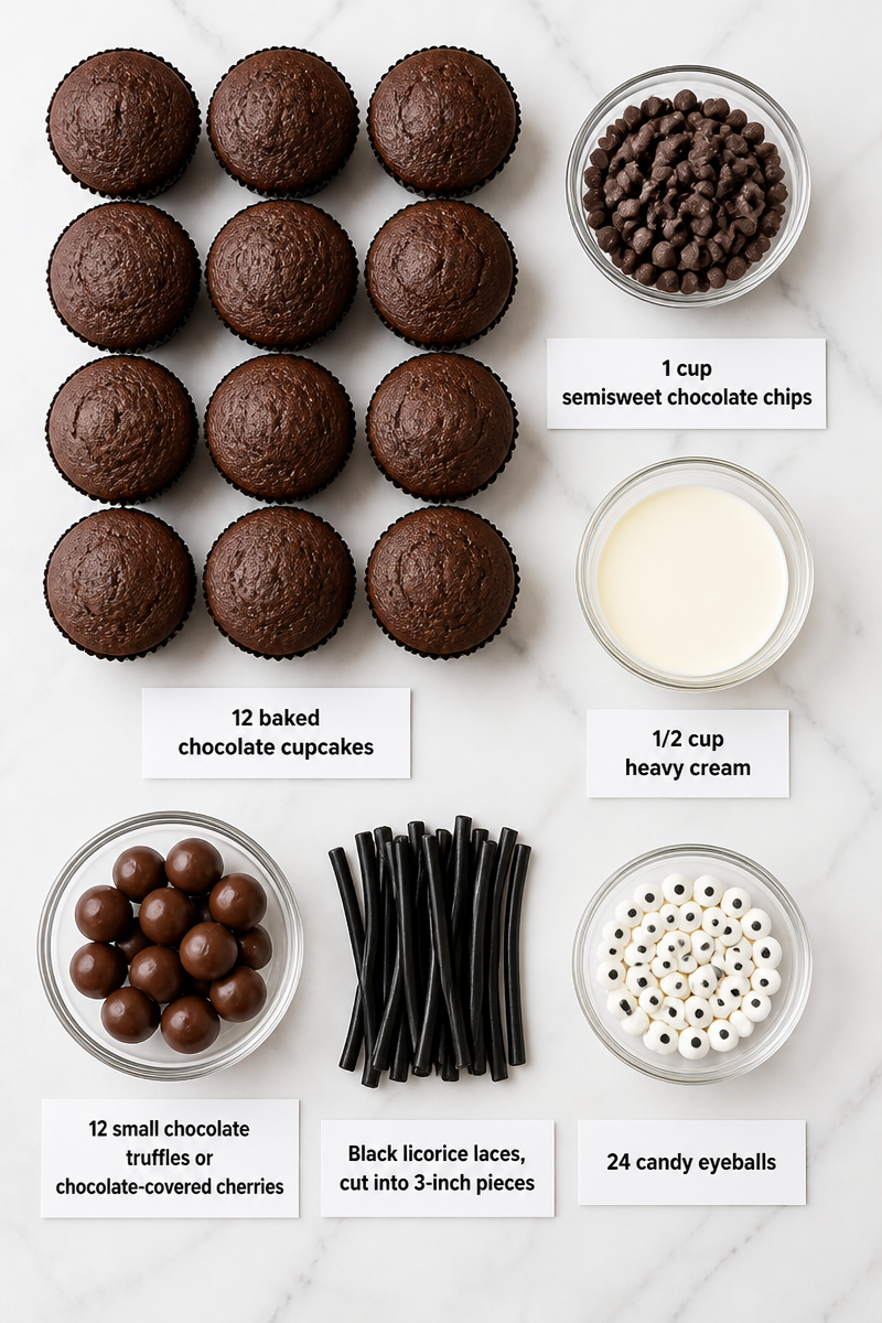 Spooky Chocolate Spider Cupcake Toppers