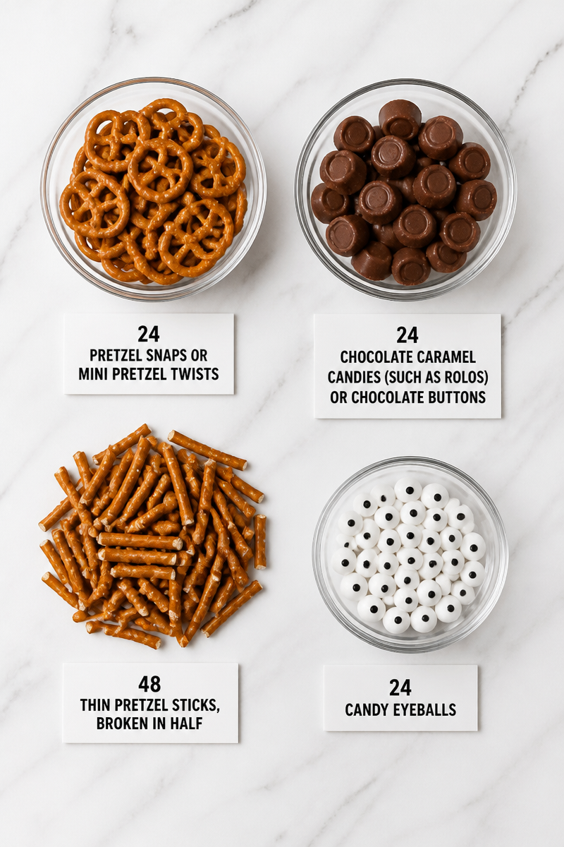 Halloween Pretzel Spider Snack Bites