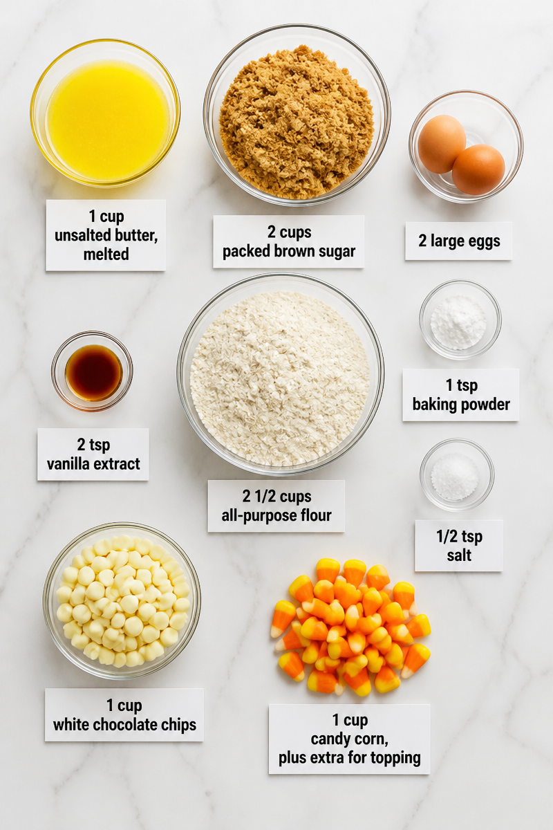 Halloween Candy Corn Blondie Bars