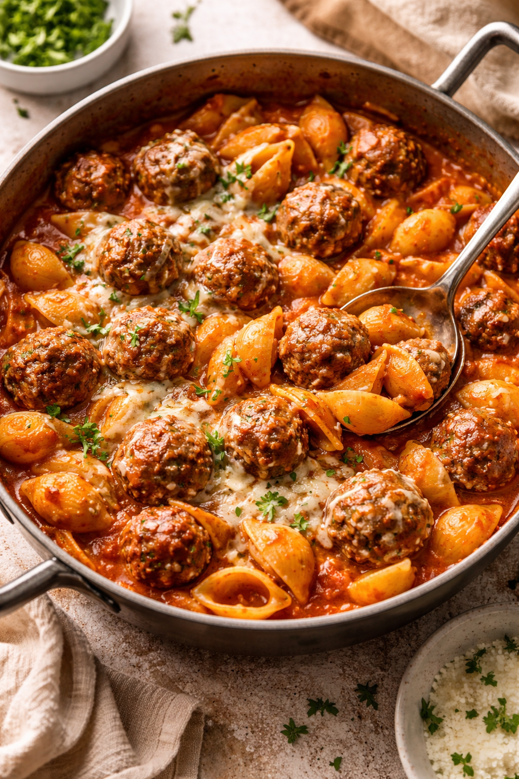One Pot Meatball Pasta