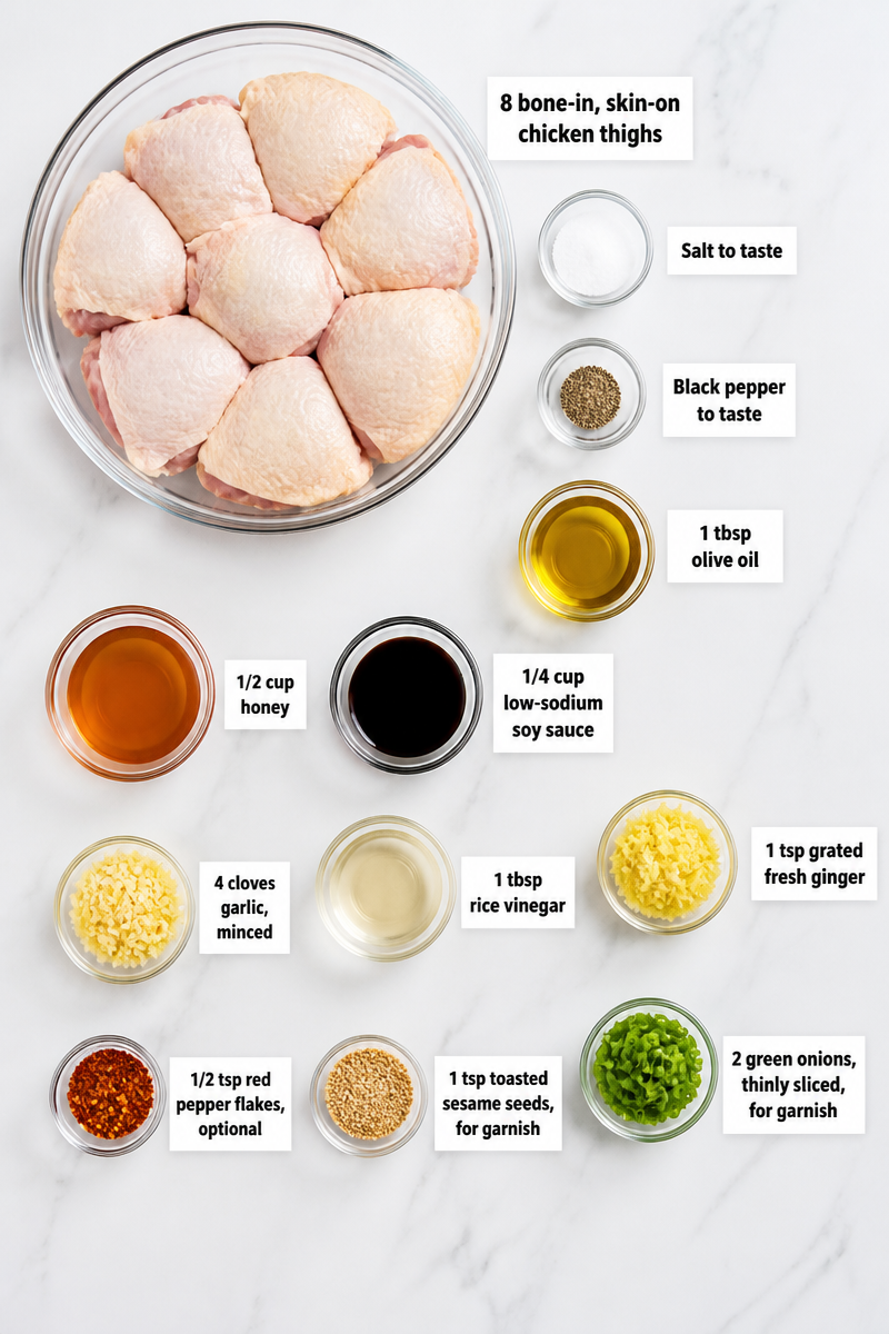 Honey Garlic Baked Chicken Thighs