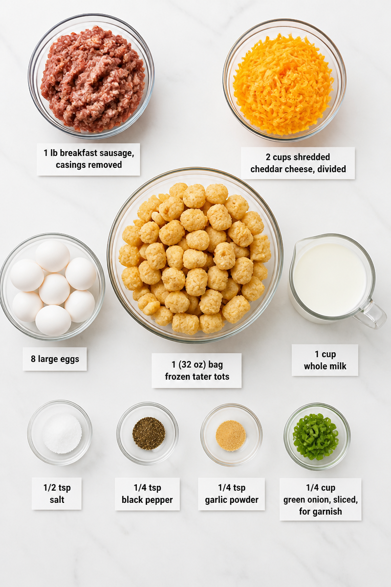Cheesy Tater Tot Breakfast Casserole