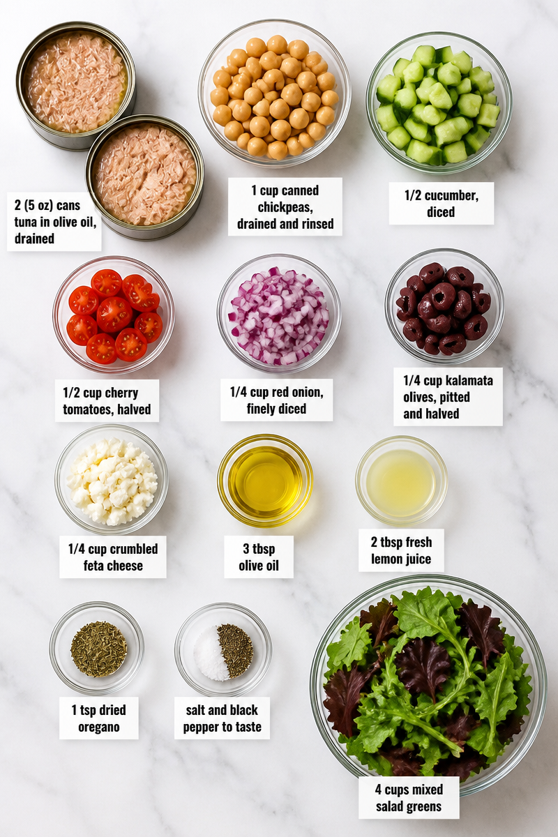 Easy Mediterranean Tuna Salad Bowl