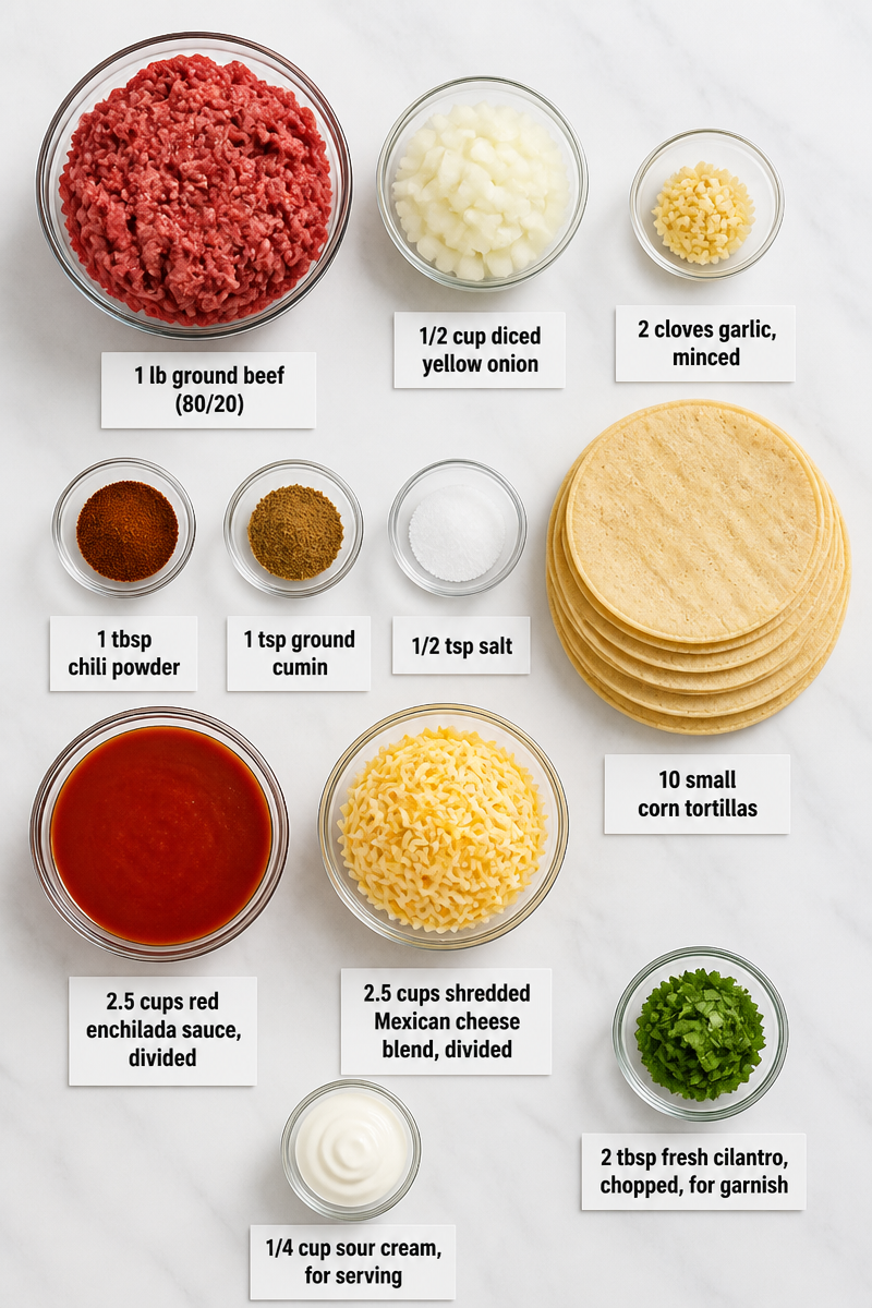 Cheesy Beef Enchiladas with Sauce