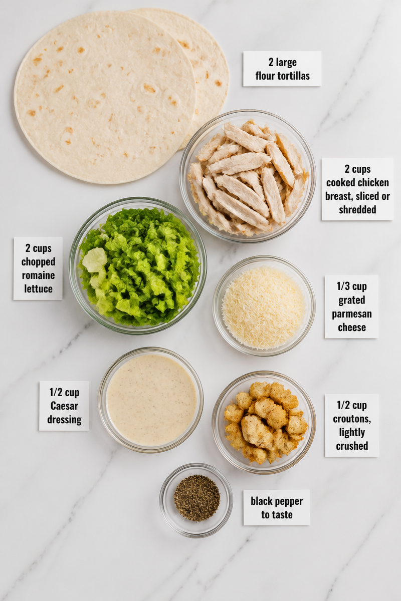 Quick Chicken Caesar Wrap Lunch