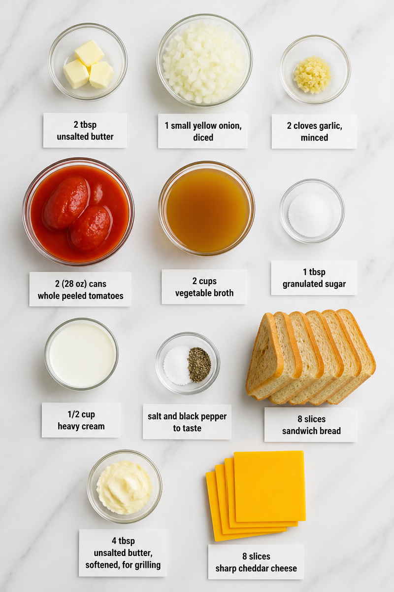 Creamy Tomato Soup with Grilled Cheese