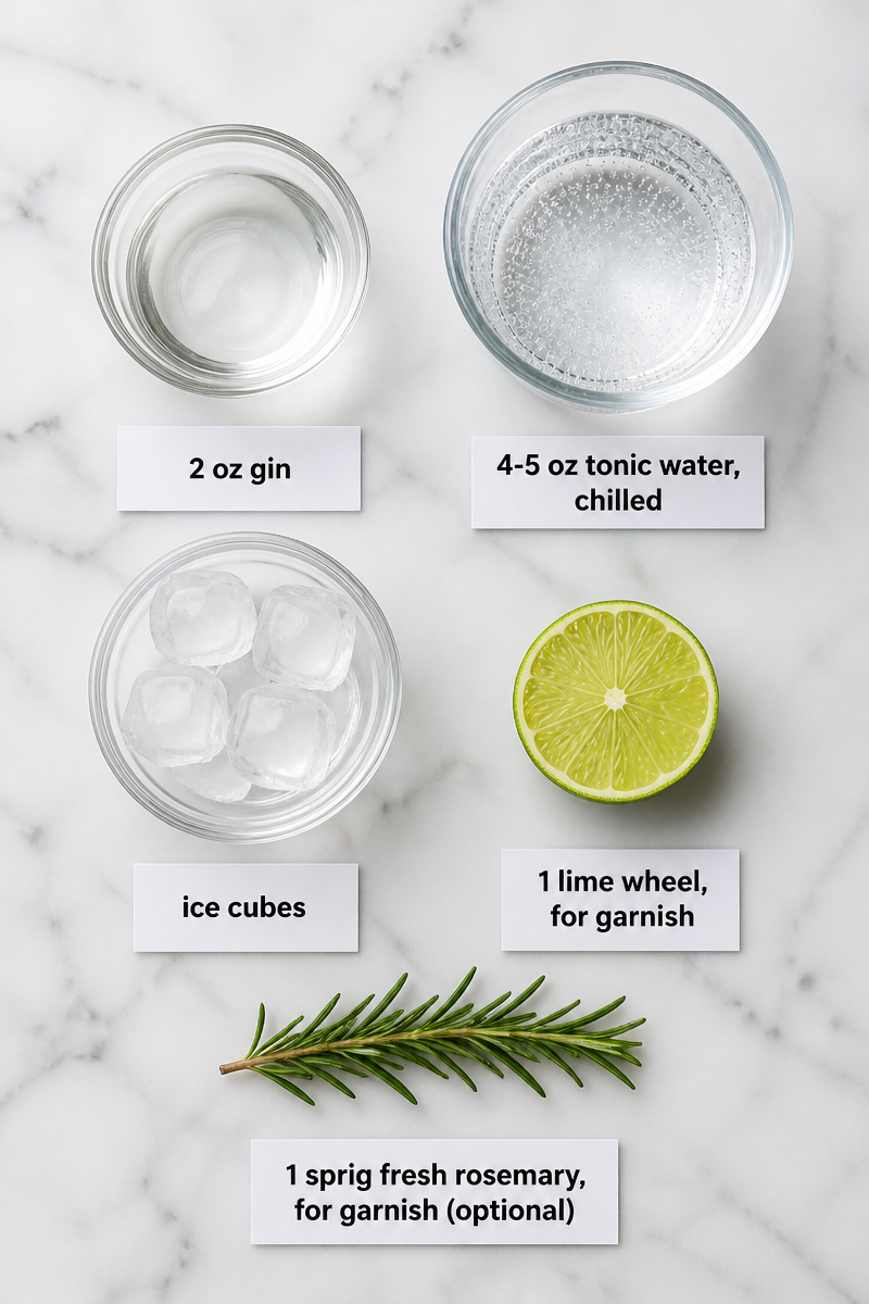Classic Gin and Tonic Cocktail