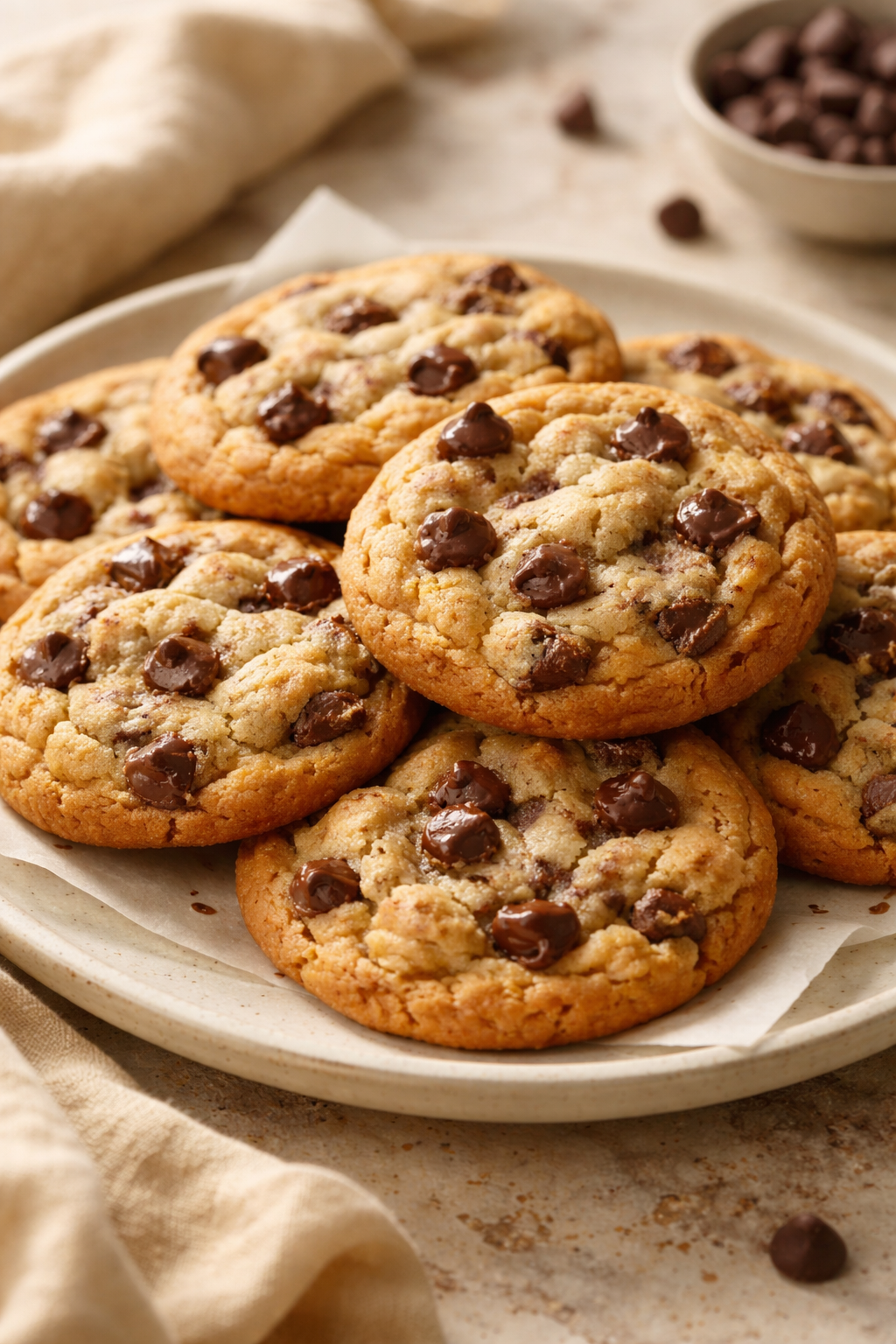 Irresistible Bakery Style Chocolate Chip Cookies | Easy Dessert Ideas for Parties, Homemade Bakery Cookies Recipe, Brown Cookies