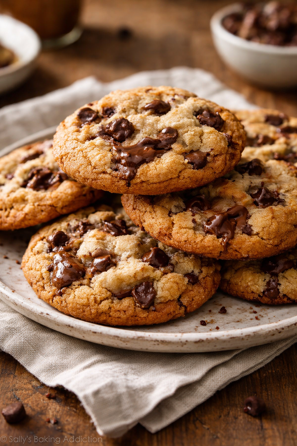 Irresistible Bakery Style Chocolate Chip Cookies | Easy Dessert Ideas for Parties, Homemade Bakery Cookies Recipe, Cookies Brown