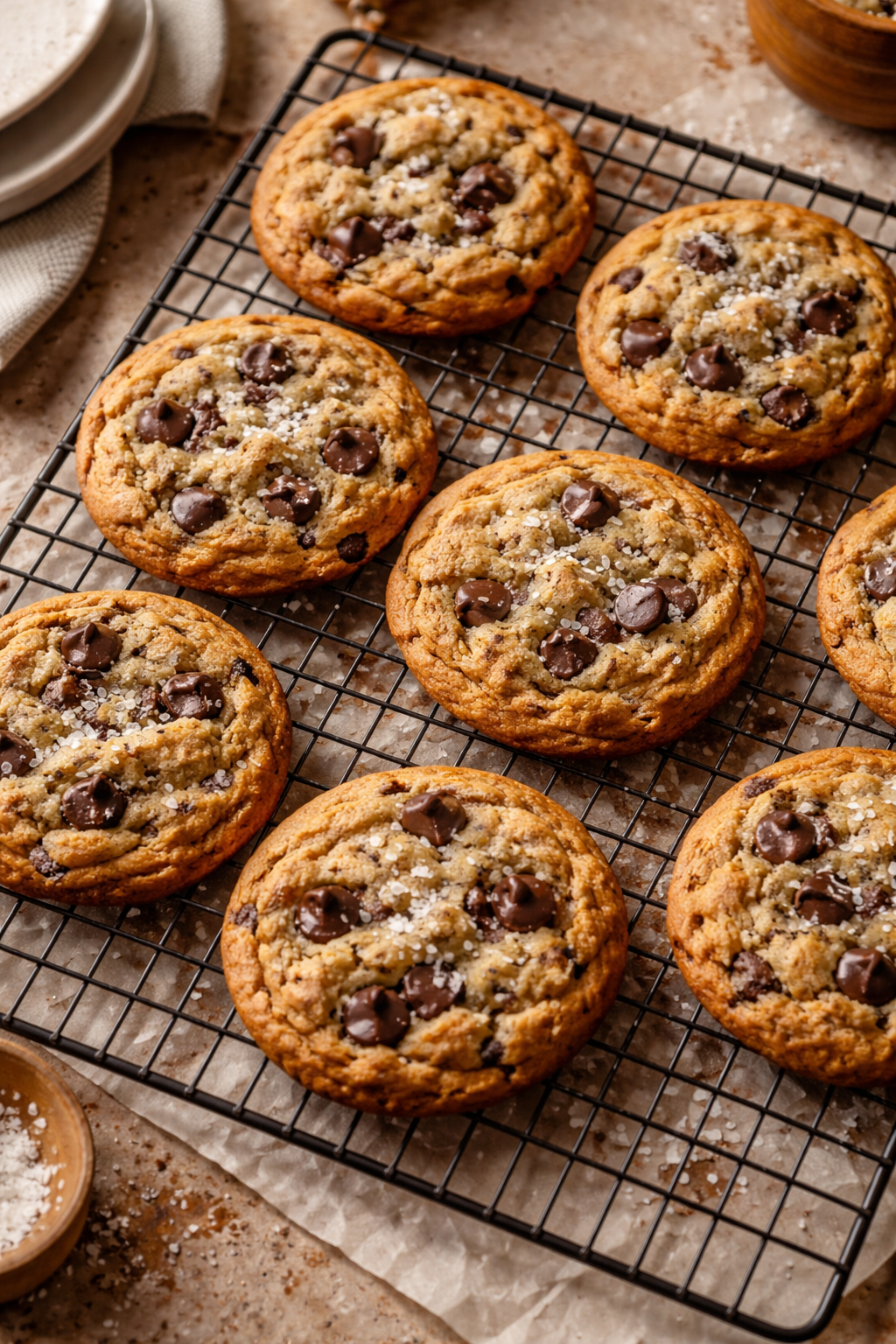 Crispy and Chewy Chocolate Chip Cookies