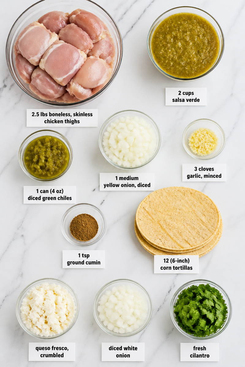 Slow Cooker Chicken Chili Verde Taco