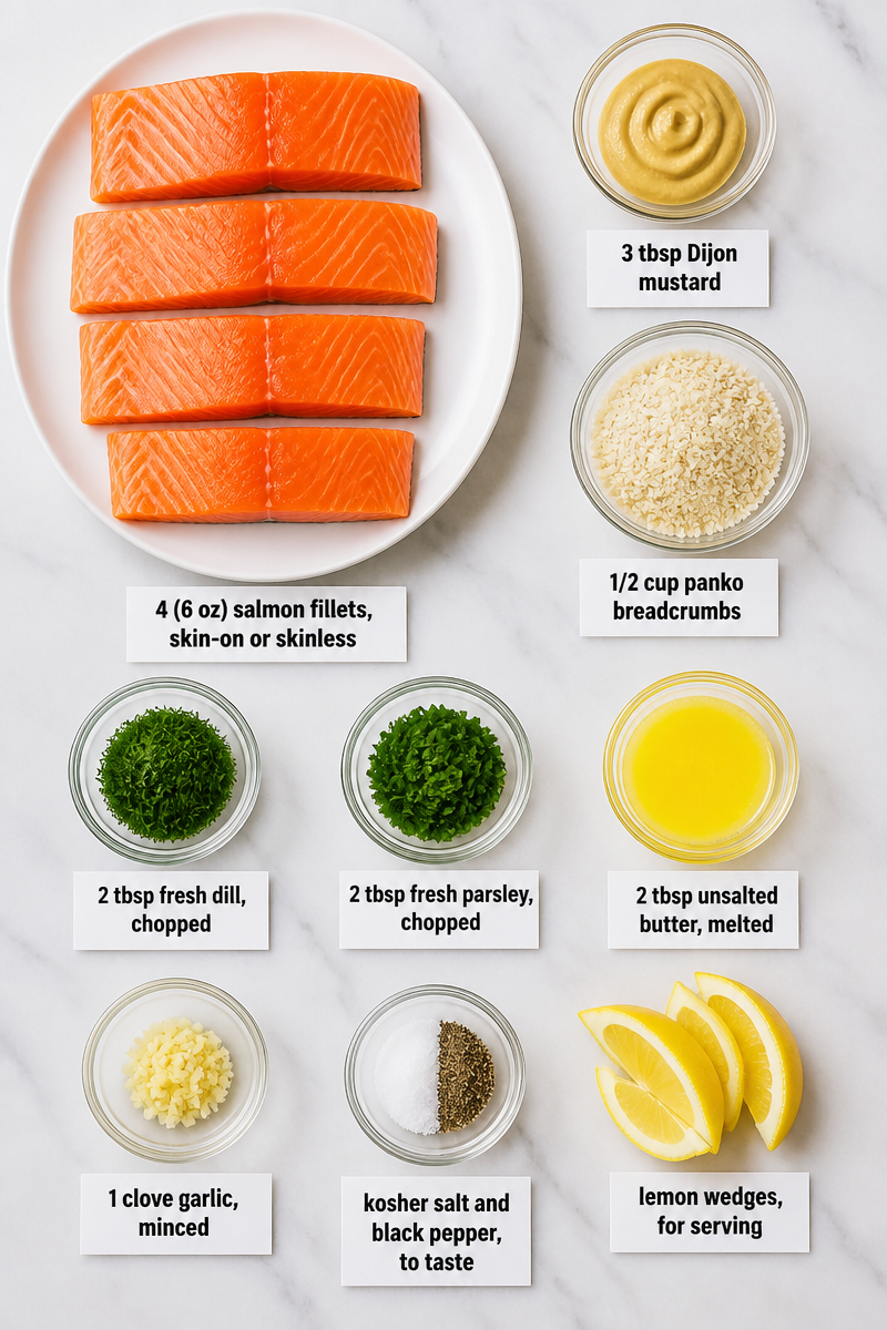 Baked Salmon Fillet Dijon Herb Crust