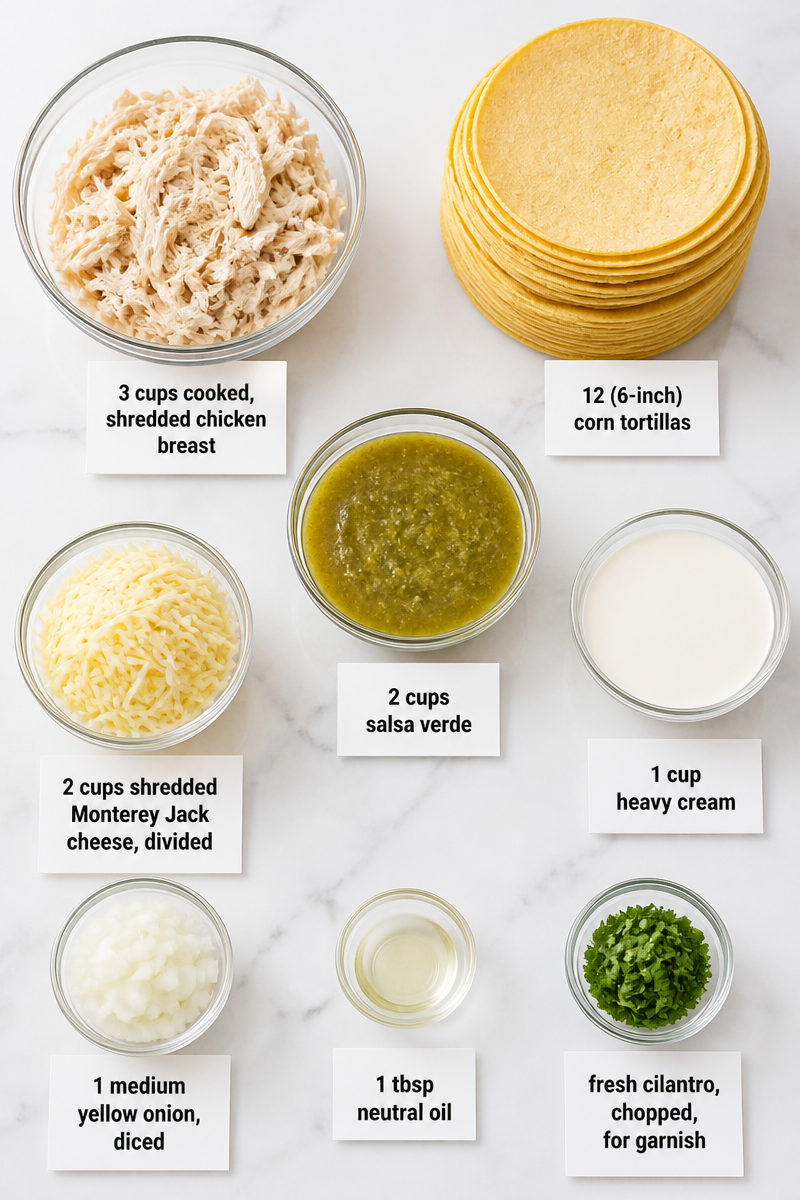 Chicken Enchilada Suiza Green Sauce
