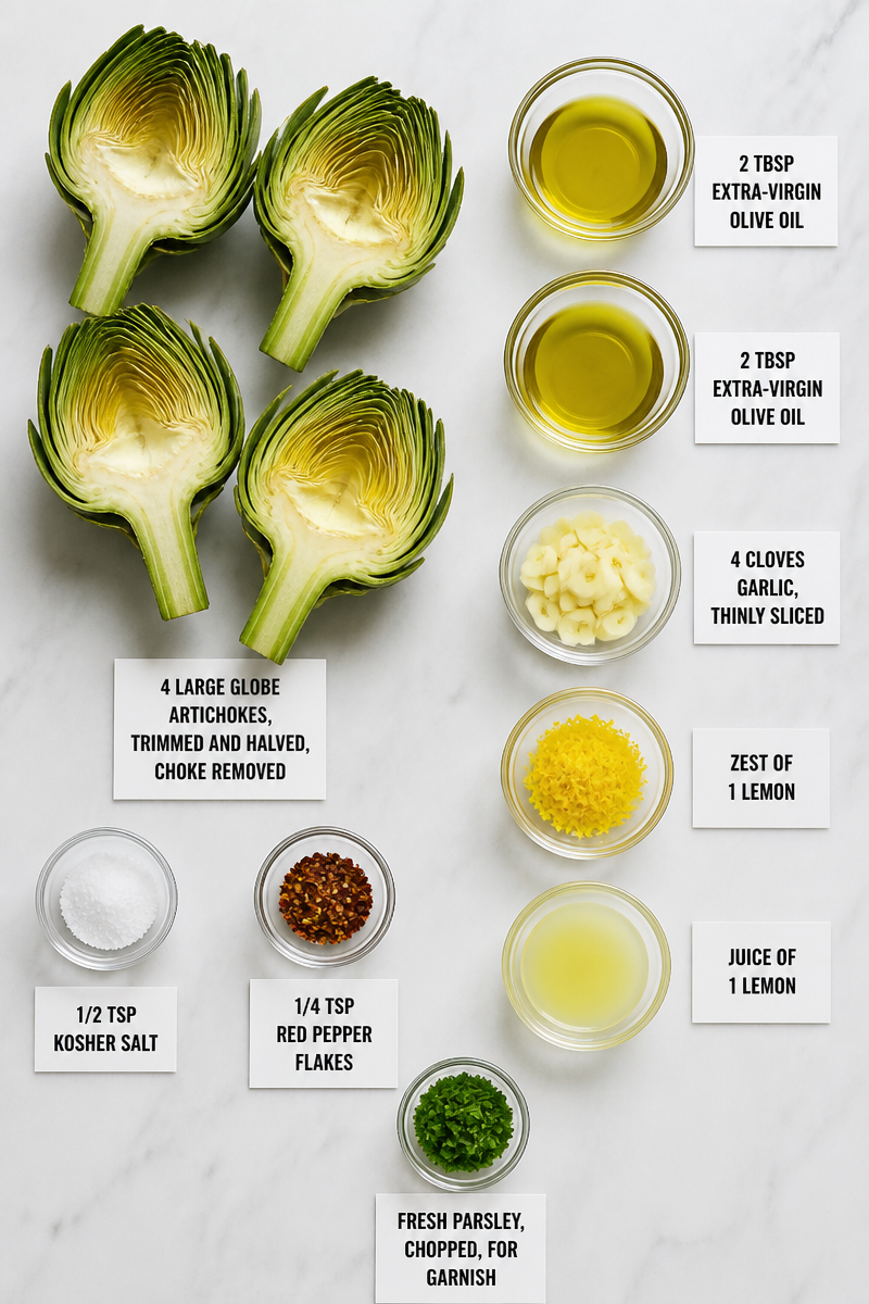 Roasted Artichoke Lemon Garlic Skillet