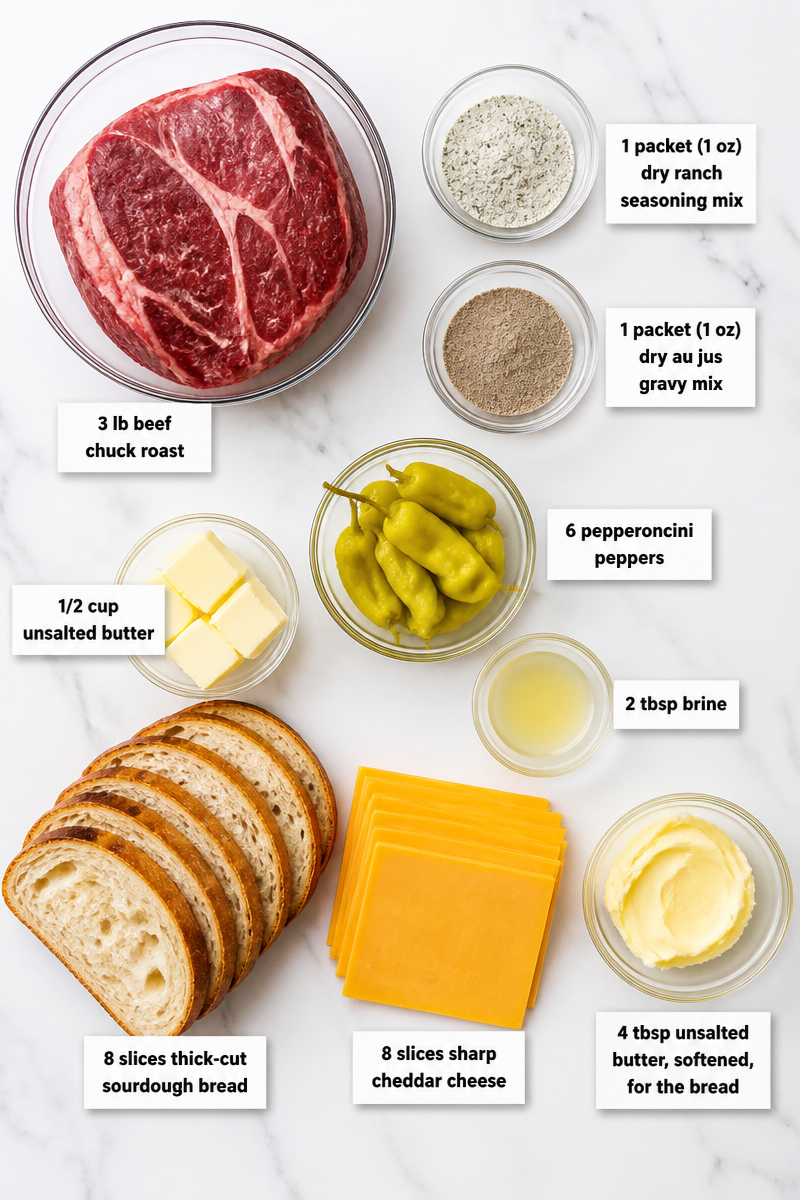 Mississippi Pot Roast Grilled Cheese
