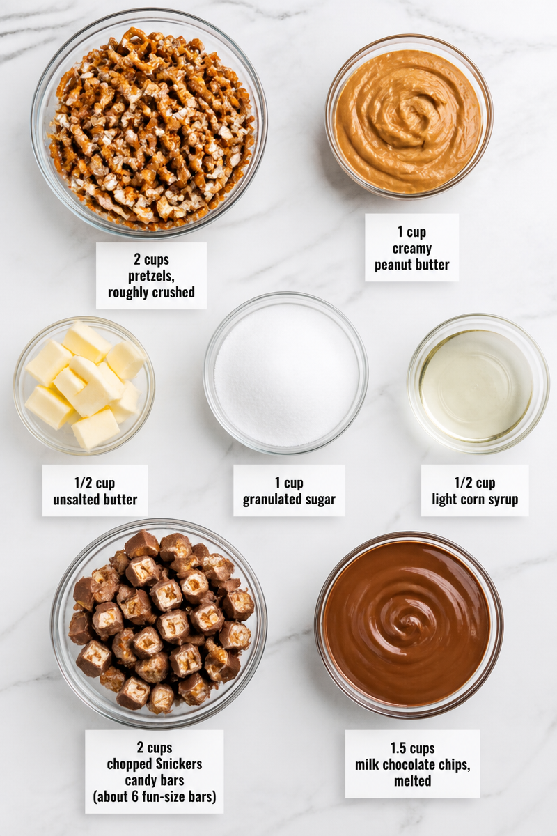 No Bake Snickers Pretzel Cookie