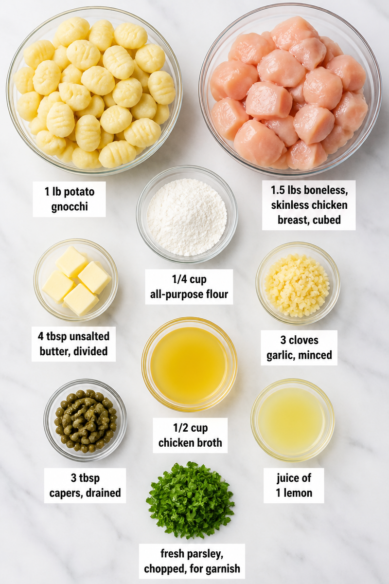 Gnocchi Chicken Piccata Lemon Skillet