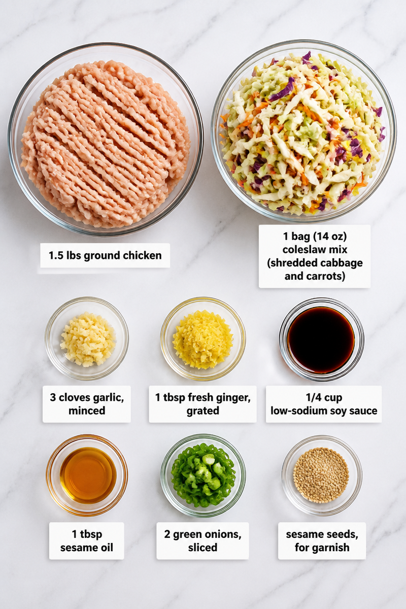 Ground Chicken Egg Roll Bowl