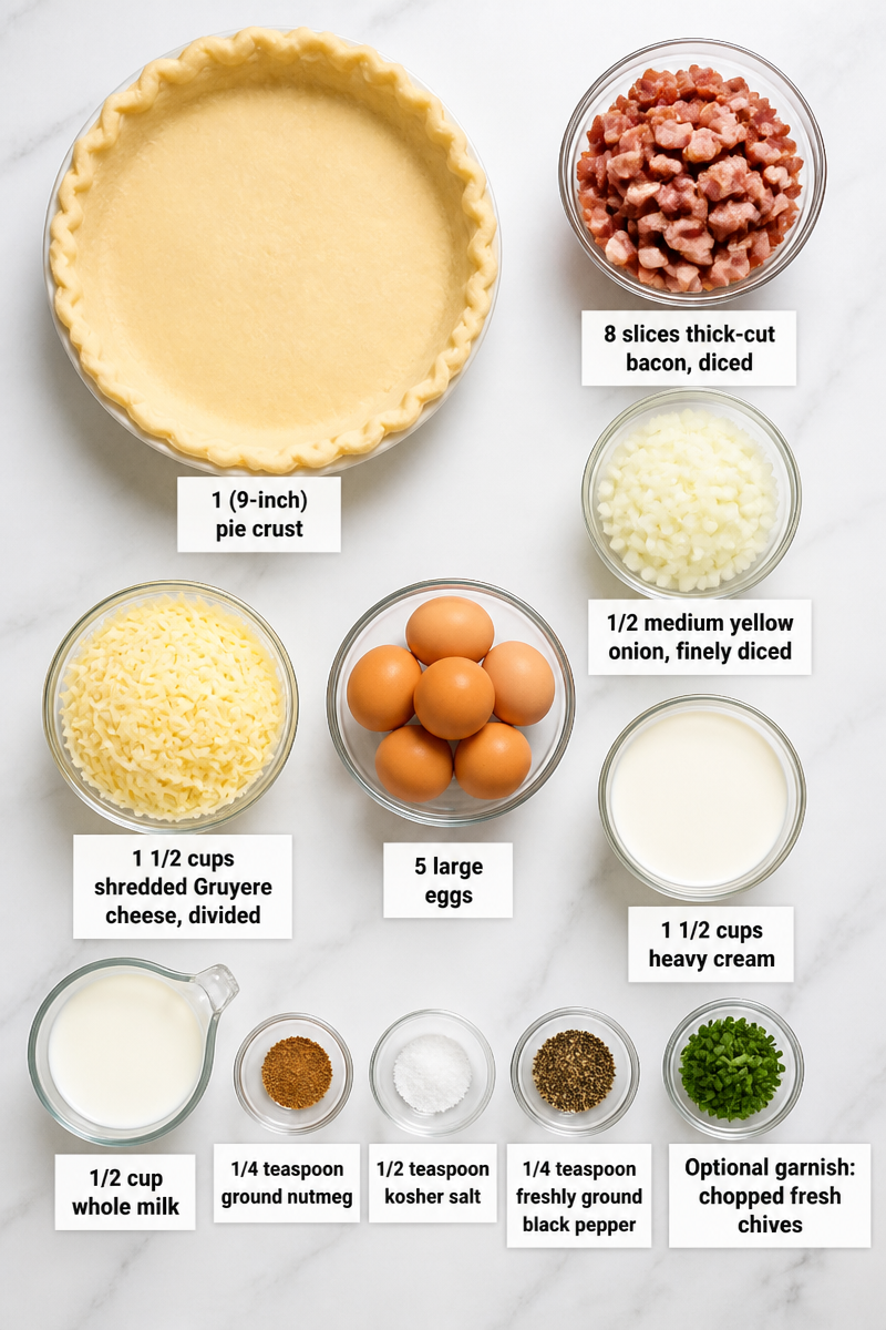 Classic Quiche Lorraine Bacon Gruyere