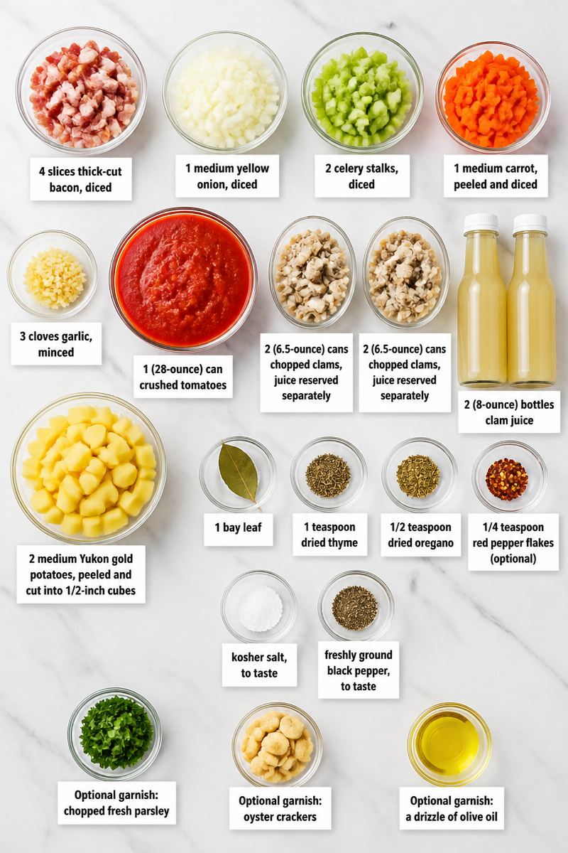 Classic Manhattan Clam Chowder Bowl