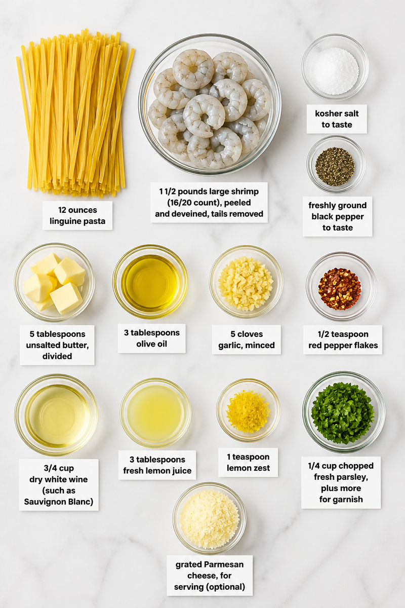Classic Shrimp Scampi Linguine Pasta