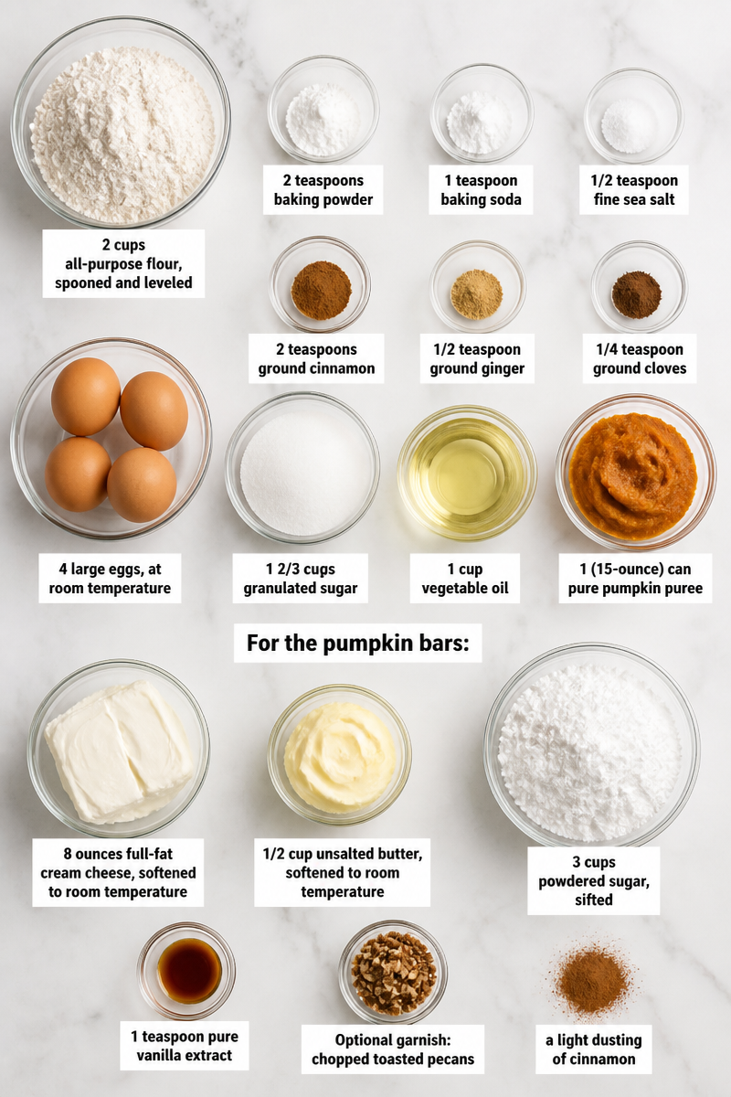 Classic Pumpkin Bars Cream Cheese