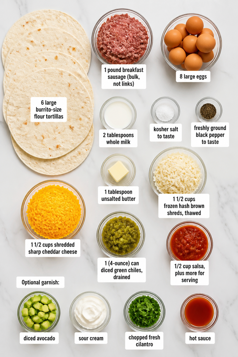 Loaded Breakfast Burrito Egg Sausage