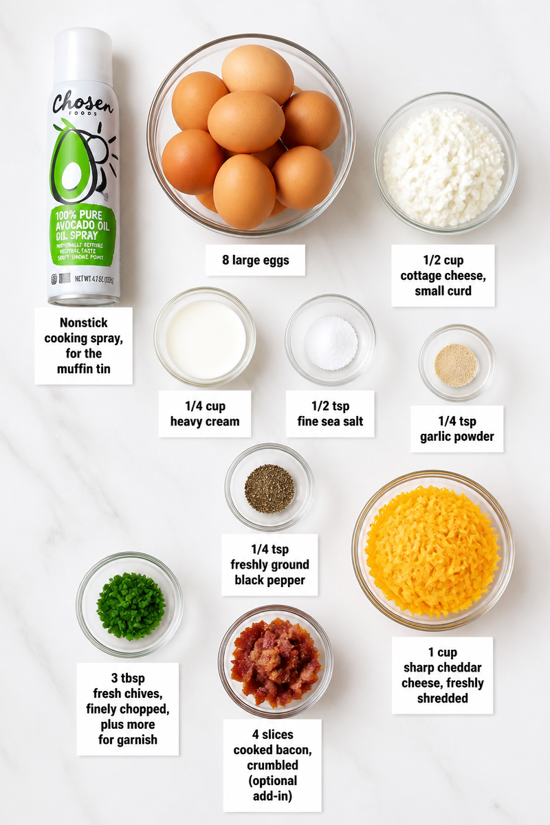 Baked Cheddar Chive Egg Bites