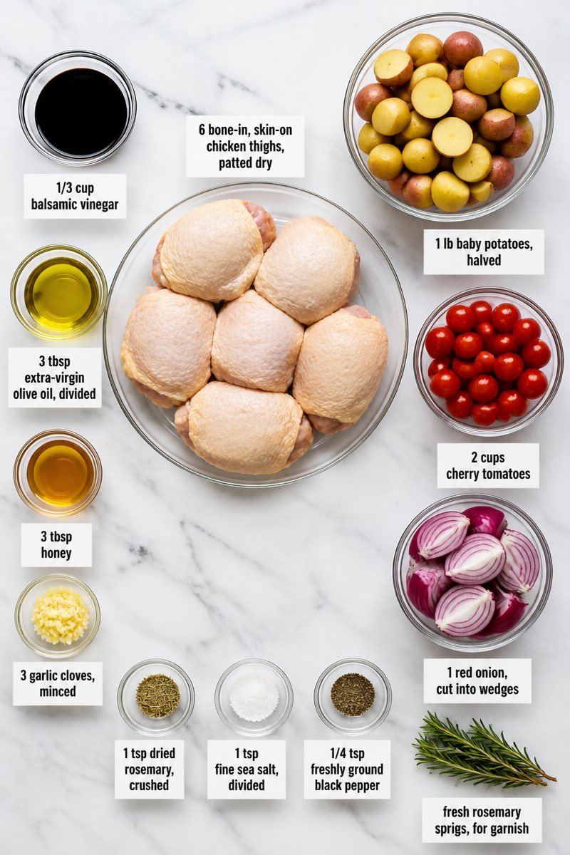 One Pan Balsamic Chicken Thighs