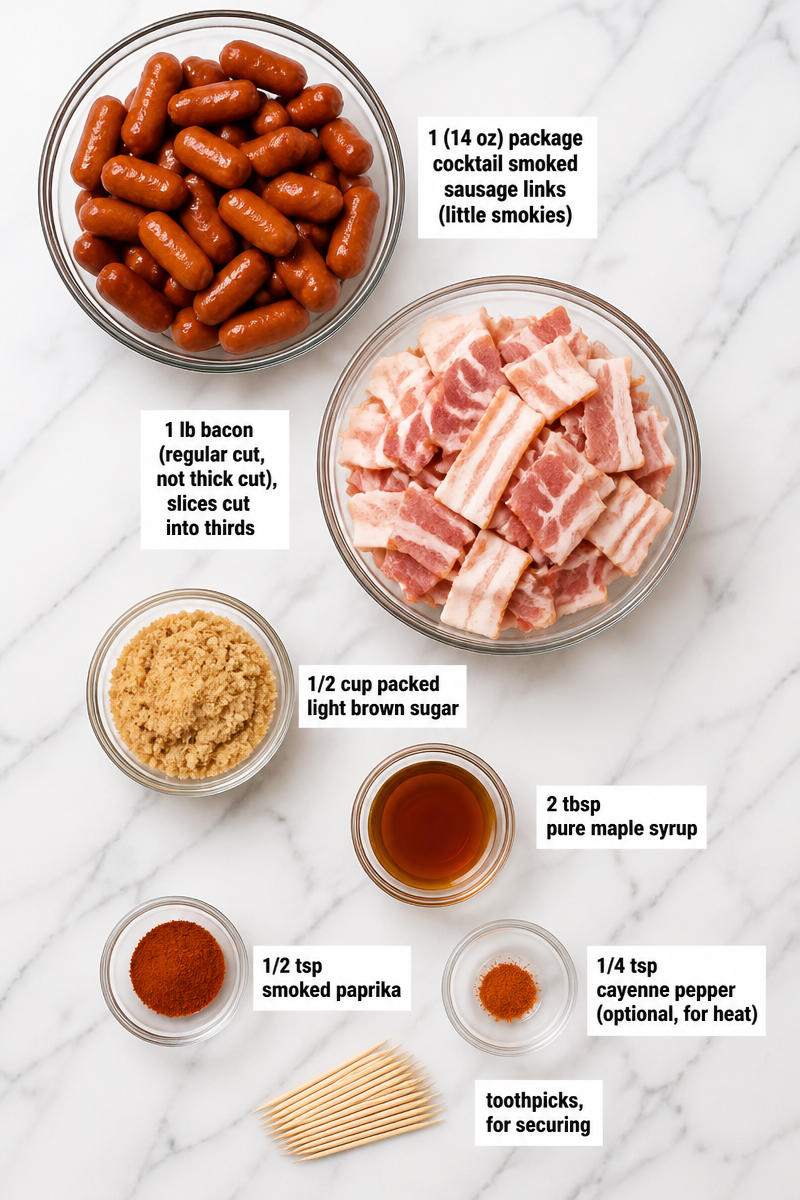 Crispy Bacon Wrapped Smokies Bites