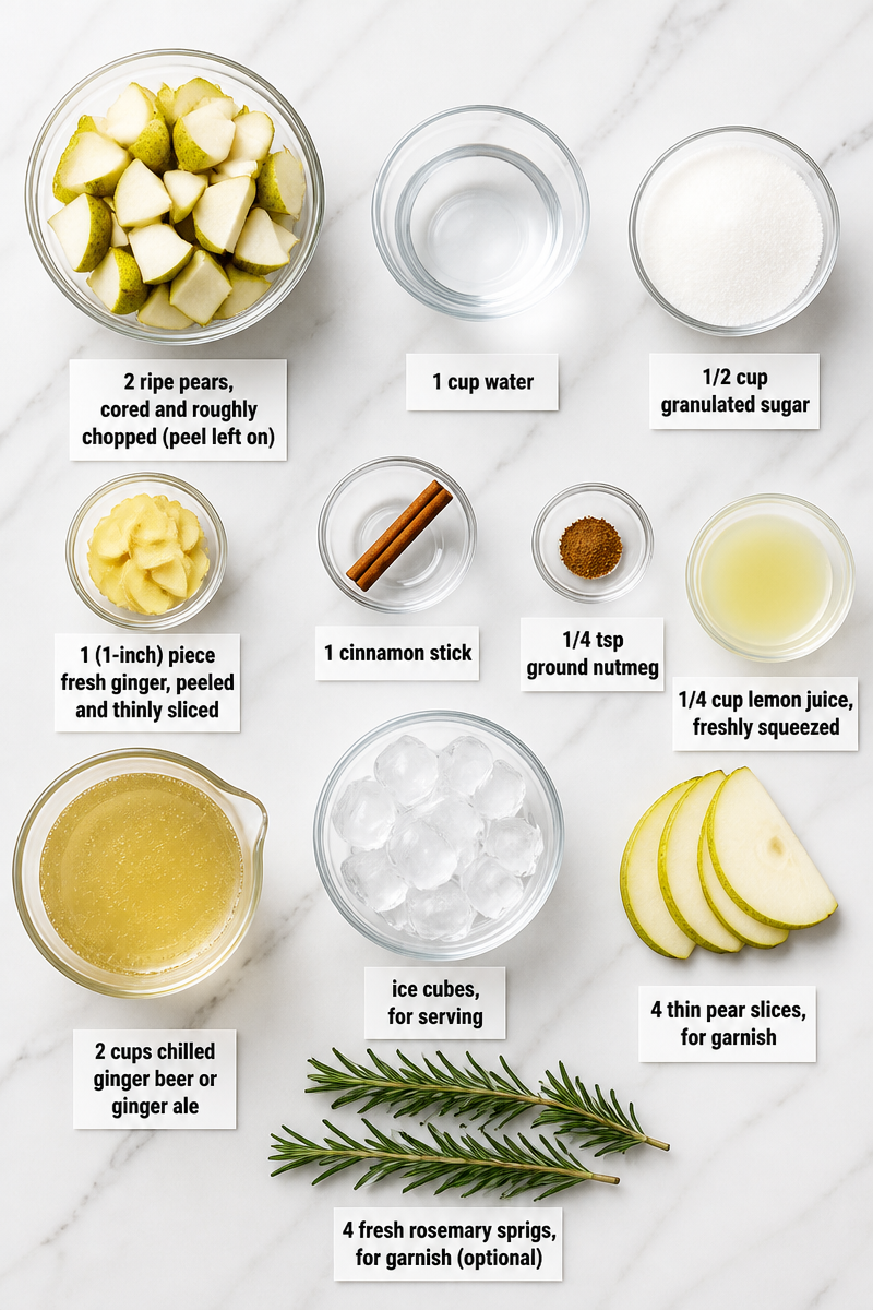 Spiced Pear Ginger Fizz Mocktail