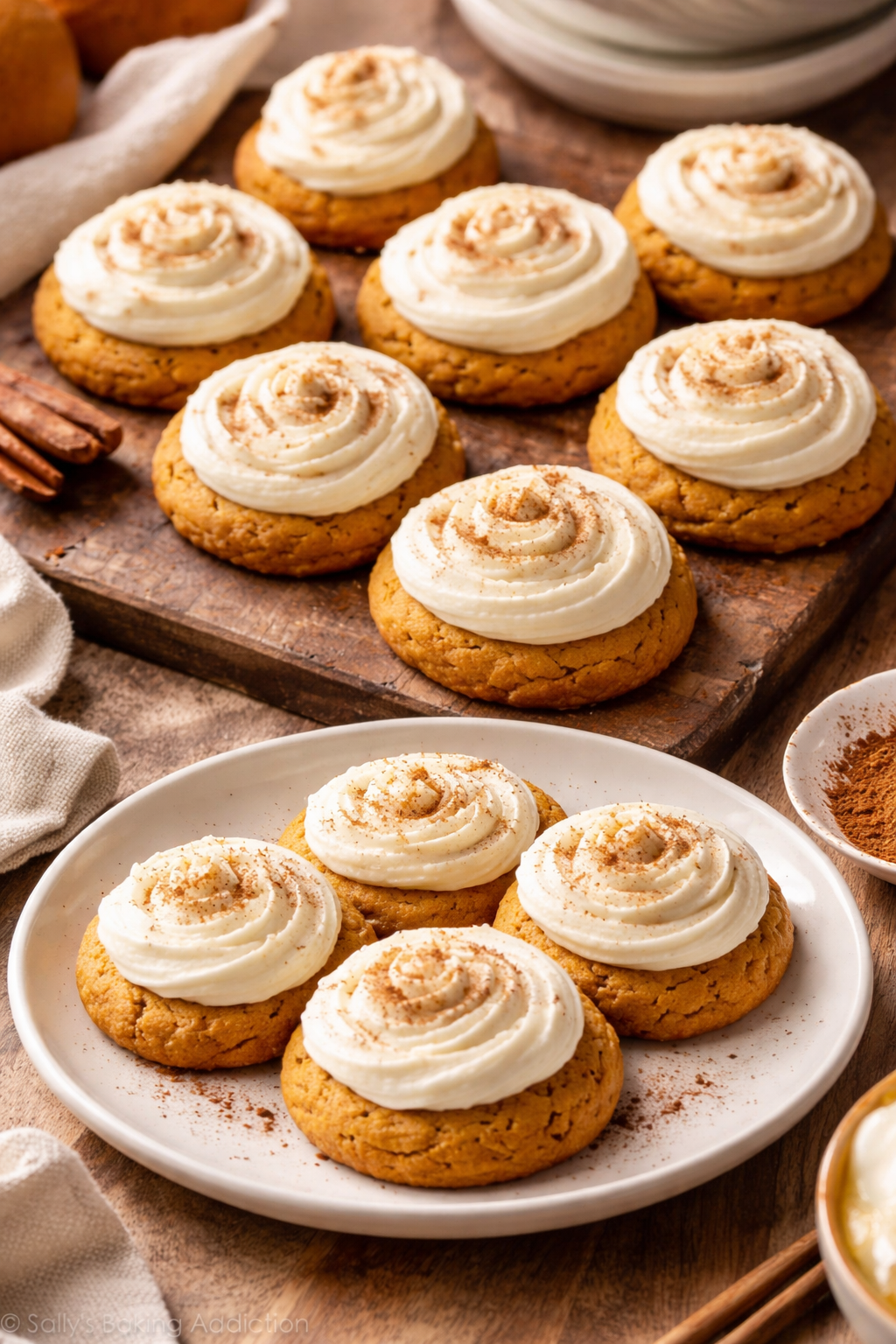 Pumpkin Cookies with Cream Cheese Frosting
