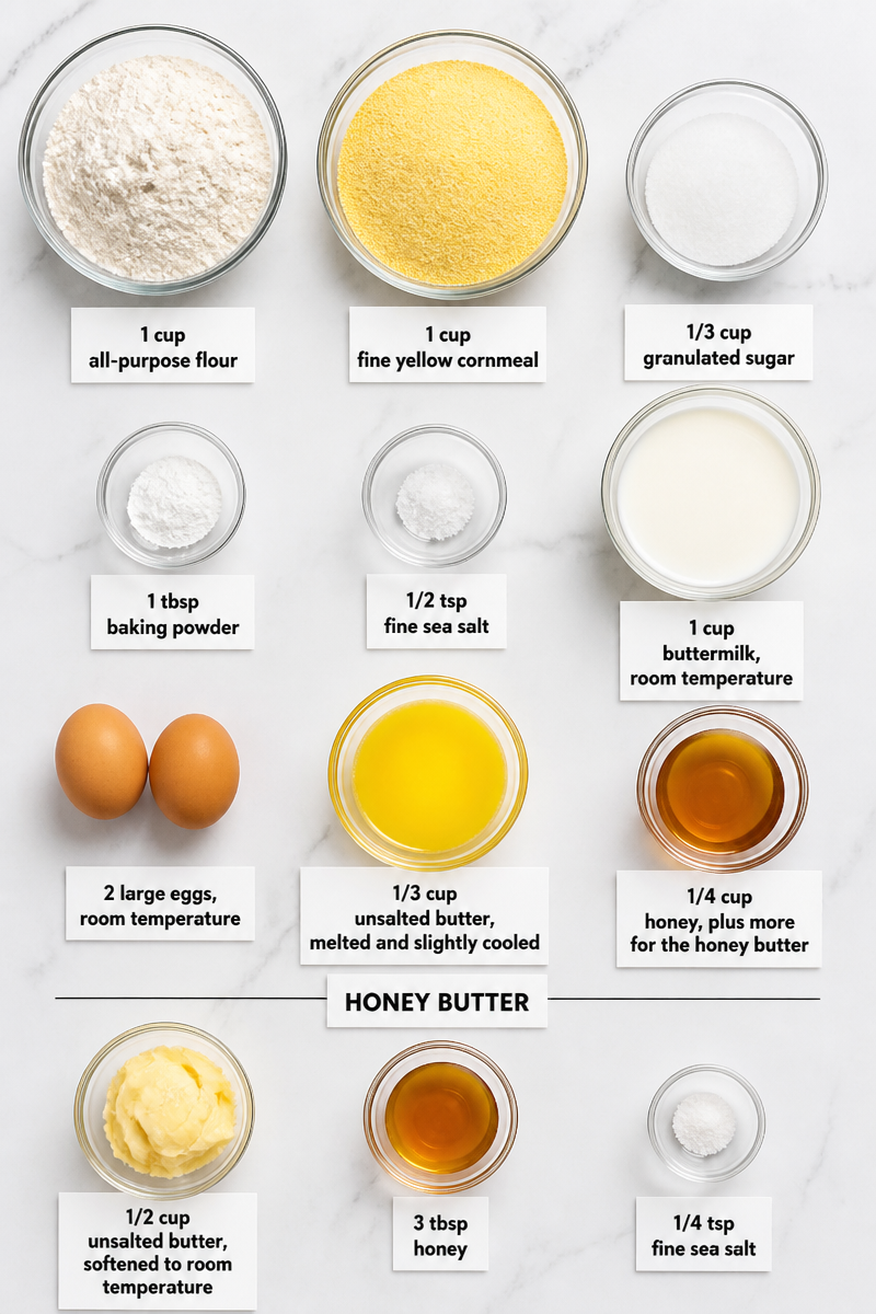 Homemade Cornbread Muffin Honey Butter
