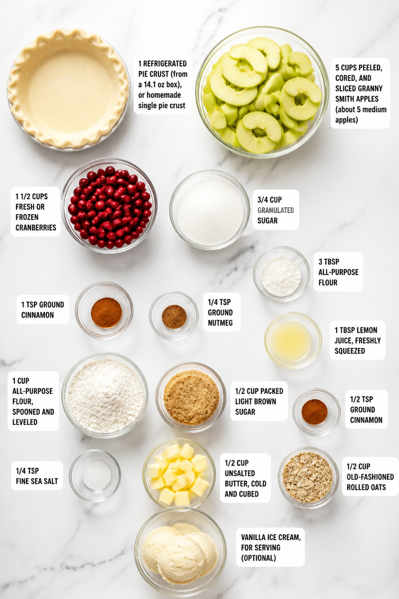 Classic Apple Cranberry Crumble Pie