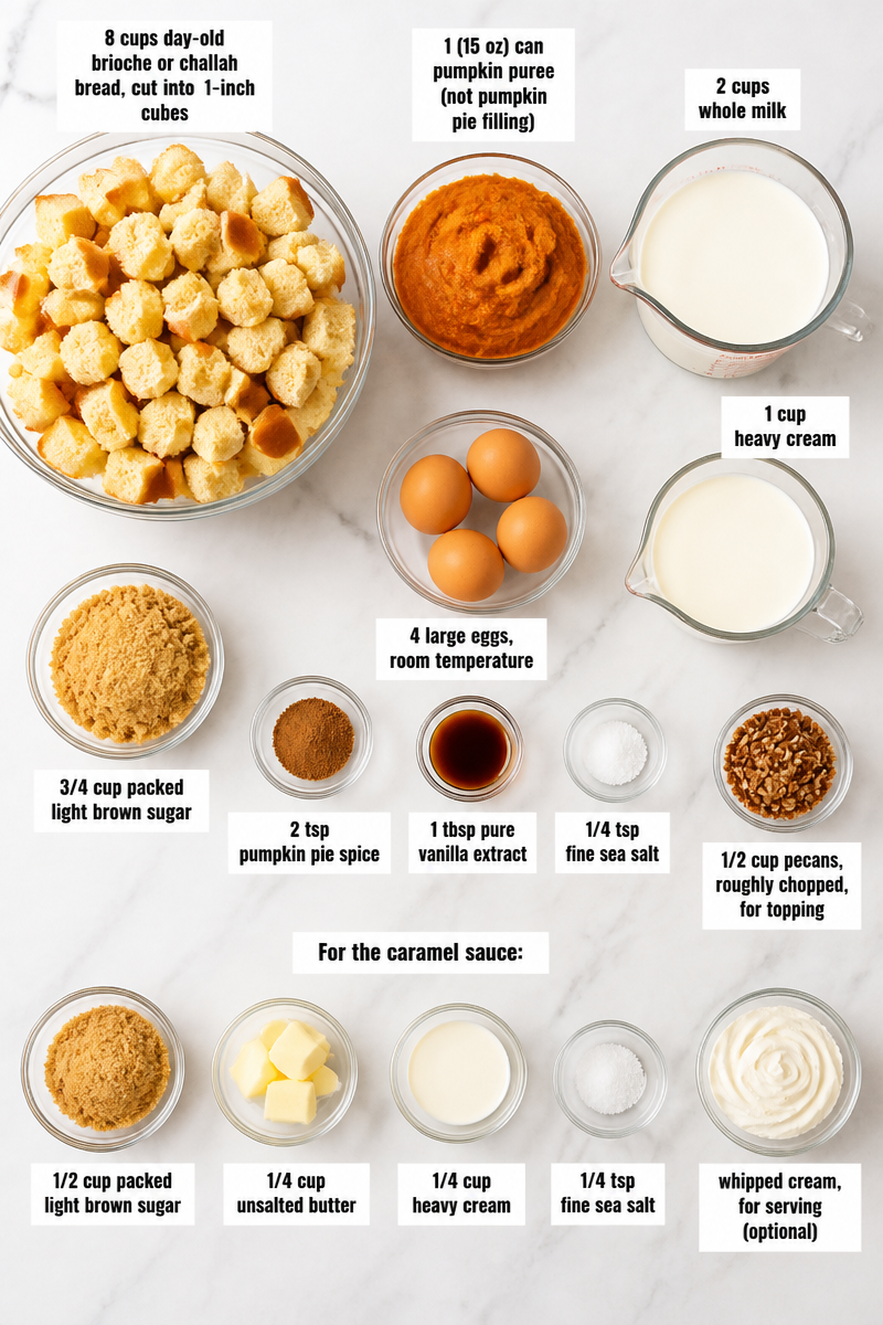 Spiced Pumpkin Bread Pudding Bake