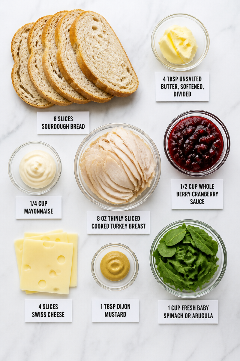 Classic Turkey Cranberry Panini Sandwich