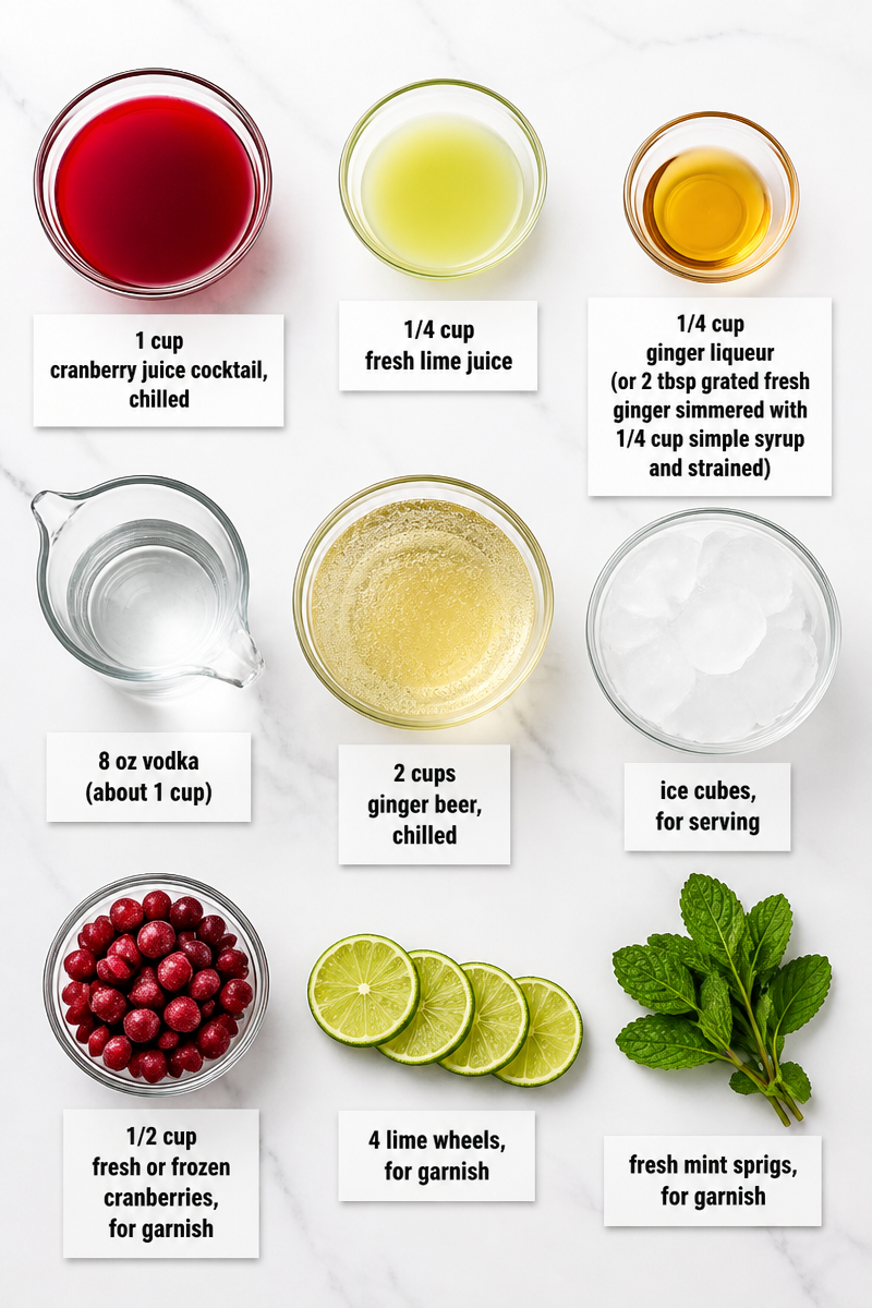 Classic Cranberry Ginger Fizz Cocktail