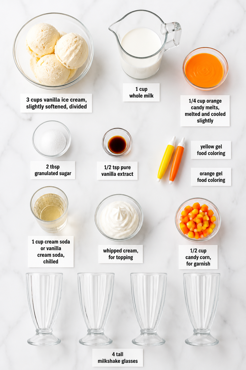 Candy Corn Milkshake Float Treat