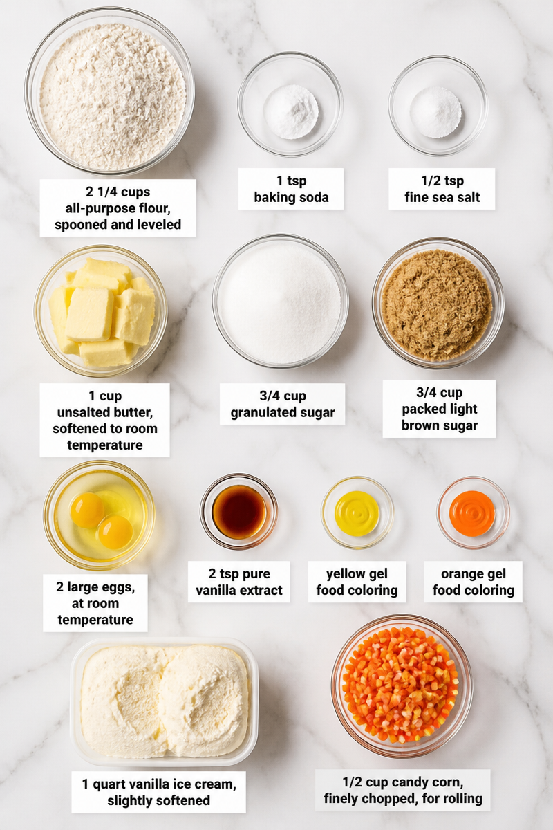 Candy Corn Ice Cream Sandwich Treat