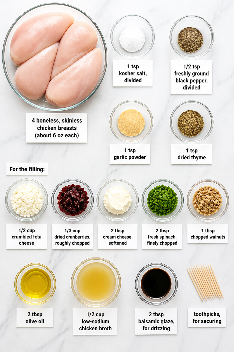 Cranberry Feta Stuffed Chicken Breast