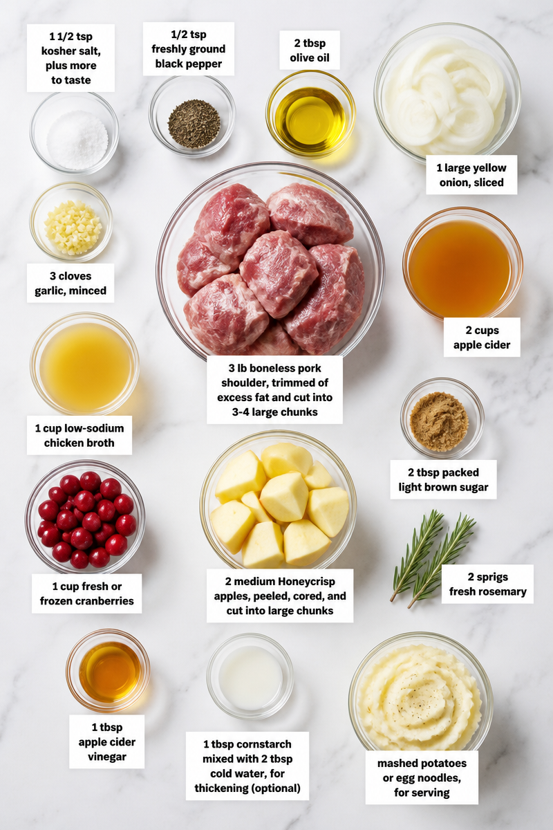 Cranberry Apple Cider Braised Pork