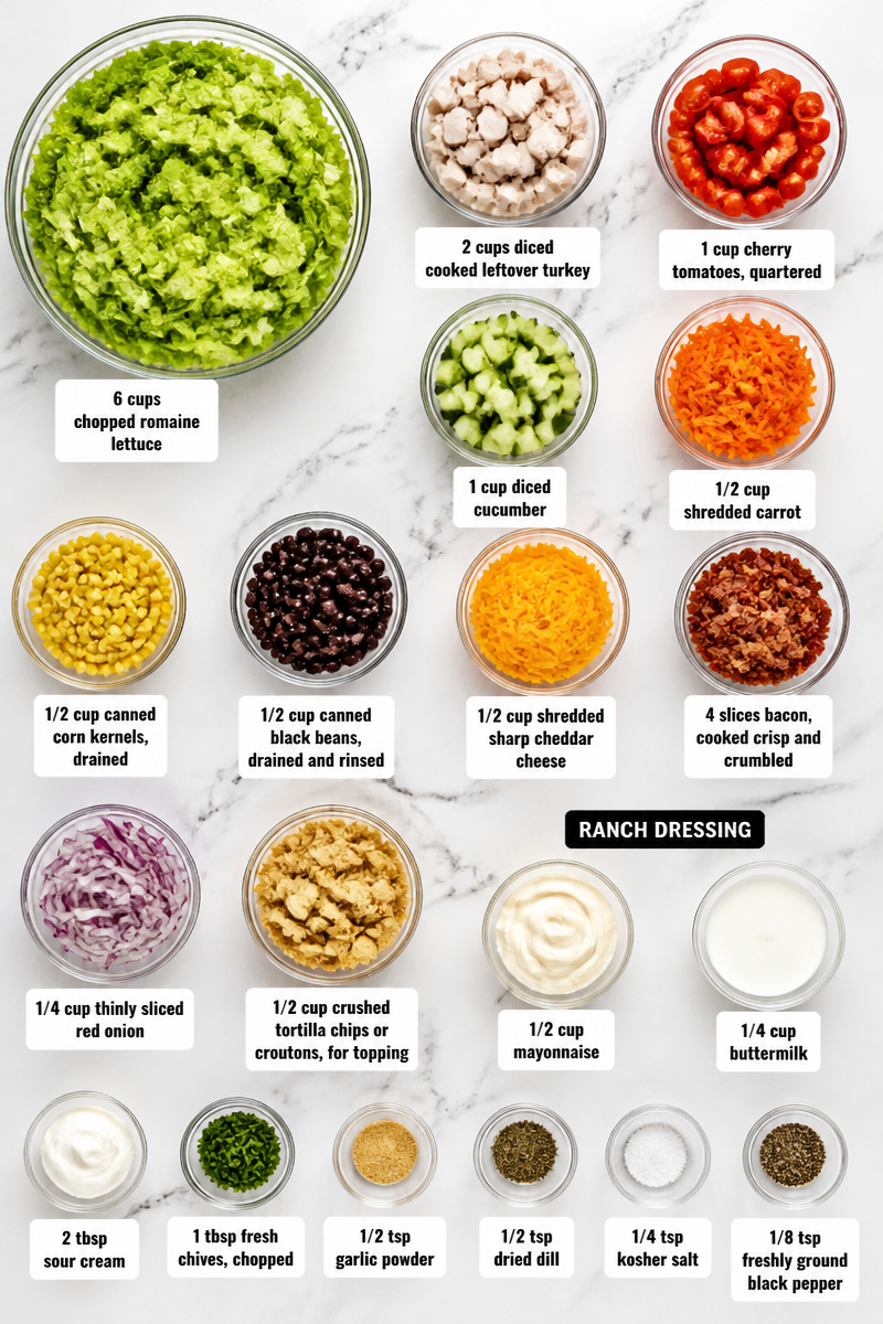 Turkey Ranch Chopped Salad Bowl